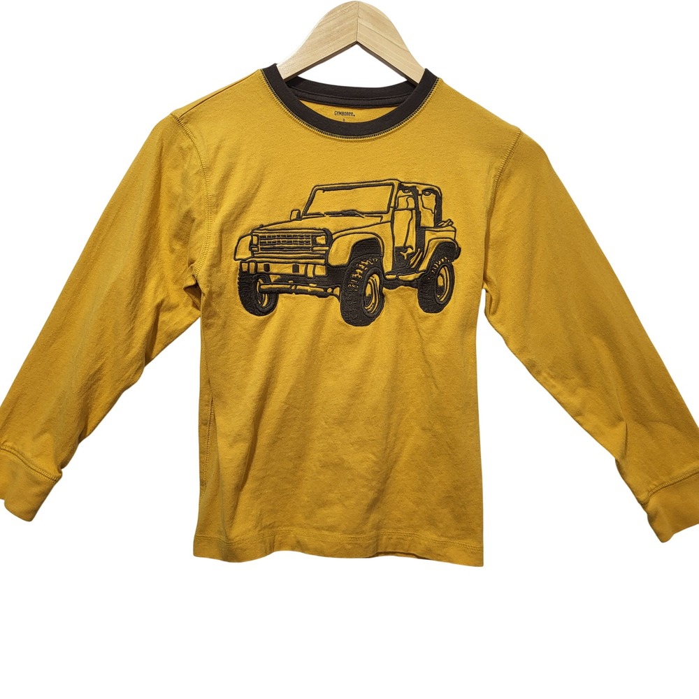 Gymboree Kids Yellow Long Sleeve Jeep Graphic Tee Shirt‎ Size 8